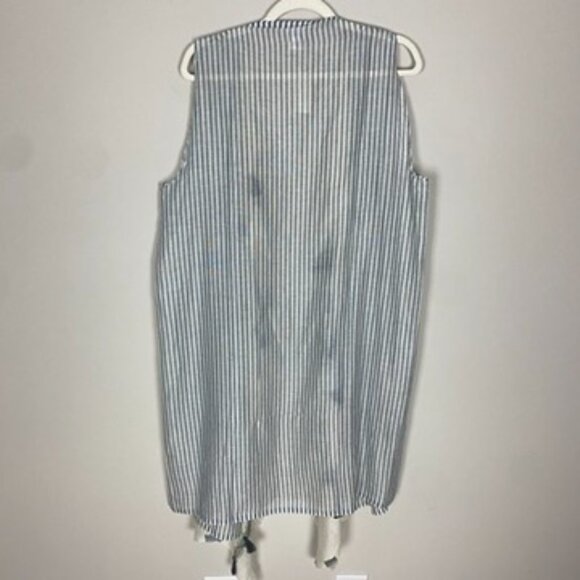 Anthropologie Kimono Lightweight Sleeveless Tassels Striped Womens One Size - Picture 6 of 8
